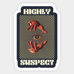 Hand Eyes Highly Suspect Sticker